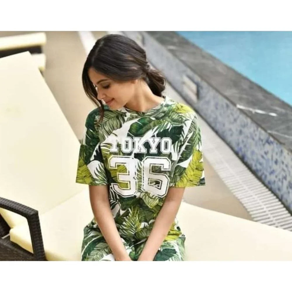 Divided Tokyo 36 Palm Leaf T Shirt Dress 12 - Picture 1 of 5